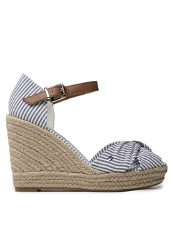 Espadryle Tommy Hilfiger Basic Seersucker High Wedge FW0FW07160 Niebieski ze sklepu eobuwie.pl w kategorii Espadryle damskie - zdjęcie 181267513