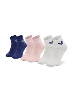 Zestaw 3 par wysokich skarpet dziecięcych adidas Ankle HC9596 Różowy ze sklepu eobuwie.pl w kategorii Skarpetki dziecięce - zdjęcie 181269500