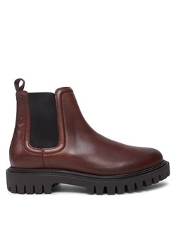 Sztyblety Tommy Hilfiger Casual Hilfiger Chunky Lth Chels FM0FM05197 Brązowy ze sklepu eobuwie.pl w kategorii Buty zimowe męskie - zdjęcie 181269923