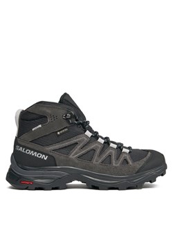 Trekkingi Salomon X Ward Leather Mid GORE-TEX L47181900 Czarny ze sklepu eobuwie.pl w kategorii Buty trekkingowe damskie - zdjęcie 181270511