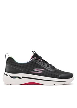Sneakersy Skechers Go Walk Arch Fit 124868/BKHP Czarny ze sklepu eobuwie.pl w kategorii Buty sportowe damskie - zdjęcie 181270814