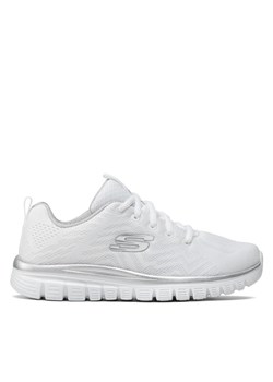 Sneakersy Skechers Get Connected 12615/WSL Biały ze sklepu eobuwie.pl w kategorii Buty sportowe damskie - zdjęcie 181272173