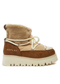 Śniegowce REPLAY Melrose Hair Lace-Up GWF2H.000.C0014S Brązowy ze sklepu eobuwie.pl w kategorii Śniegowce damskie - zdjęcie 181273564