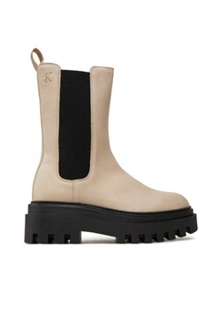Sztyblety Calvin Klein Jeans Flatform Chelsea Boot Mg Nb YW0YW01684 Beżowy ze sklepu eobuwie.pl w kategorii Botki - zdjęcie 181275024