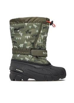 Śniegowce Sorel Youth Flurry™ Print NY3504-397 Zielony ze sklepu eobuwie.pl w kategorii Buty zimowe dziecięce - zdjęcie 181275262