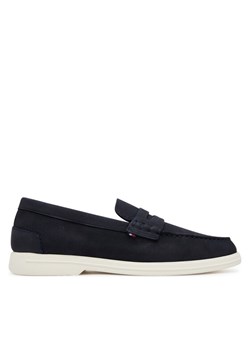 Mokasyny Tommy Hilfiger Nubuck P Loafer FM0FM05350 Granatowy ze sklepu eobuwie.pl w kategorii Mokasyny męskie - zdjęcie 181277430