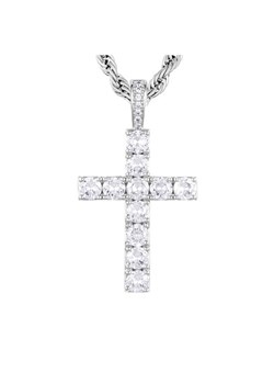 Zawieszka ICED STUFF Diamond Cross Białe złoto ze sklepu eobuwie.pl w kategorii Zawieszki - zdjęcie 181279961