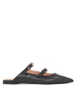 Klapki Tommy Hilfiger Th Pointy Leather Mule FW0FW07722 Czarny ze sklepu eobuwie.pl w kategorii Klapki damskie - zdjęcie 181280572