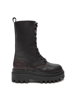 Sztyblety Calvin Klein Jeans Flatform Lace Up Boot Mg Lth YW0YW01544 Brązowy ze sklepu eobuwie.pl w kategorii Botki - zdjęcie 181281572