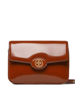 Torebka Tory Burch Robinson Spazzolato 143122 Brązowy ze sklepu eobuwie.pl w kategorii Listonoszki - zdjęcie 181283263