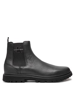 Sztyblety Calvin Klein Jeans Eva Mid Chelsea Boot Lth YM0YM00750 Czarny ze sklepu eobuwie.pl w kategorii Buty zimowe męskie - zdjęcie 181284031
