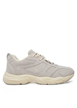Sneakersy Calvin Klein Jeans Retro Tennis Low Mg Mix Media YM0YM01171 Szary ze sklepu eobuwie.pl w kategorii Buty sportowe męskie - zdjęcie 181287313