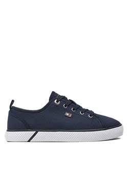 Tenisówki Tommy Hilfiger Vulc Canvas Sneaker FW0FW08063 Granatowy ze sklepu eobuwie.pl w kategorii Trampki damskie - zdjęcie 181287412