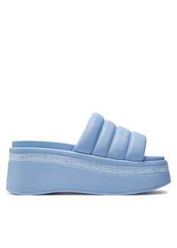 Klapki Tommy Jeans Tjw Wedge Sandal EN0EN02455 Granatowy ze sklepu eobuwie.pl w kategorii Klapki damskie - zdjęcie 181288714