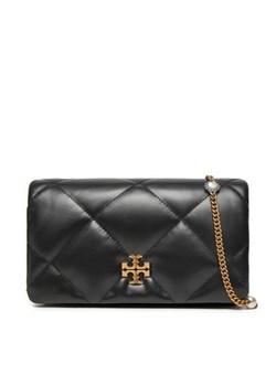 Torebka Tory Burch Kiara Charm Diamiond Quilt 162139 Czarny ze sklepu eobuwie.pl w kategorii Kopertówki - zdjęcie 181290103