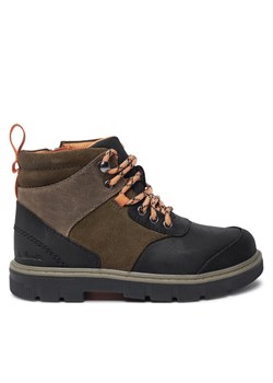 Trzewiki Clarks Lorcam Hike O. 26178387 Khaki ze sklepu eobuwie.pl w kategorii Buty zimowe dziecięce - zdjęcie 181290723