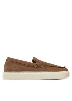 Półbuty Calvin Klein Moccasin Suede HM0HM01794 Brązowy ze sklepu eobuwie.pl w kategorii Półbuty męskie - zdjęcie 181291812
