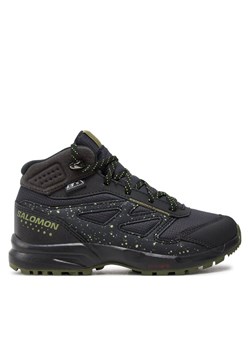 Trekkingi Salomon Outway Mid Climasalomon™ Waterproof L47283500 Czarny ze sklepu eobuwie.pl w kategorii Buty trekkingowe dziecięce - zdjęcie 181292494