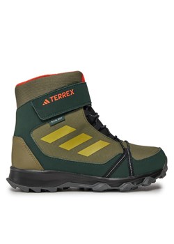Trekkingi adidas Terrex Snow Cf Rain.Rdy Zielony ze sklepu eobuwie.pl w kategorii Buty zimowe dziecięce - zdjęcie 181292724
