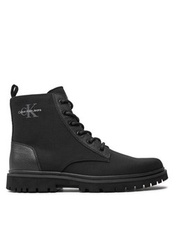 Trzewiki Calvin Klein Jeans Eva Boot Mid Laceup Mix Mtr YM0YM00982 Czarny ze sklepu eobuwie.pl w kategorii Buty zimowe męskie - zdjęcie 181293332