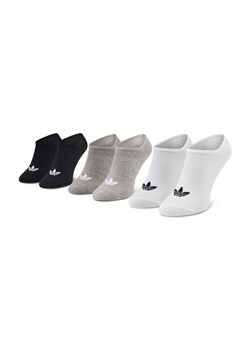 Zestaw 3 par niskich skarpet unisex adidas Trefoil Liner FT8524 Biały ze sklepu eobuwie.pl w kategorii Skarpetki damskie - zdjęcie 181294380