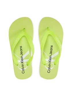 Japonki Calvin Klein Jeans Beach Sandal Monologo Tpu YW0YW01246 Zielony ze sklepu eobuwie.pl w kategorii Klapki damskie - zdjęcie 181295803