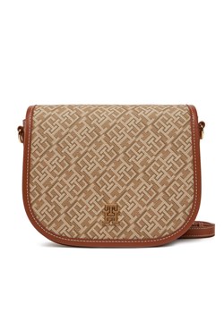 Torebka Tommy Hilfiger Th Monoplay Leather Saddle Bag AW0AW17414 Brązowy ze sklepu eobuwie.pl w kategorii Listonoszki - zdjęcie 181298363