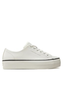 Tenisówki Calvin Klein Jeans Bold Vulc Flatf Low Lth In YW0YW01633 Biały ze sklepu eobuwie.pl w kategorii Trampki damskie - zdjęcie 181298744