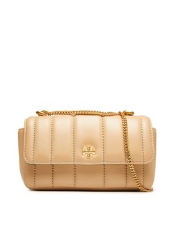 Torebka Tory Burch Kira Mini Flap Bag 142567 Beżowy ze sklepu eobuwie.pl w kategorii Kopertówki - zdjęcie 181301361