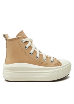 Trampki Converse Chuck Taylor All Star Move Platform Leather A09262C Beżowy ze sklepu eobuwie.pl w kategorii Trampki dziecięce - zdjęcie 181303842