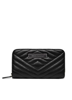 Duży Portfel Damski Armani Exchange 948068 4R742 00020 Czarny ze sklepu eobuwie.pl w kategorii Portfele damskie - zdjęcie 181305594