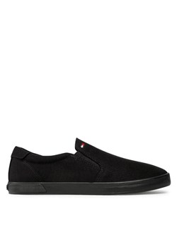 Tenisówki Tommy Hilfiger Iconic Slip On FM0FM00597 Czarny ze sklepu eobuwie.pl w kategorii Trampki męskie - zdjęcie 181305822