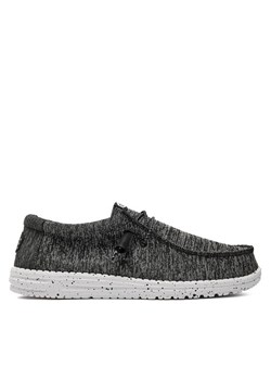 Mokasyny Hey Dude Wally Sport Knit 40536-066 Czarny ze sklepu eobuwie.pl w kategorii Półbuty męskie - zdjęcie 181310864