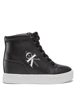 Sneakersy Calvin Klein Jeans Hidden Wedge Cupsole Laceup YW0YW00771 Czarny ze sklepu eobuwie.pl w kategorii Buty sportowe damskie - zdjęcie 181311573
