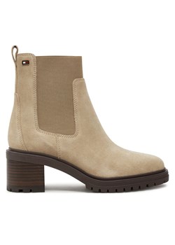 Sztyblety Tommy Hilfiger FW0FW08429 Beżowy ze sklepu eobuwie.pl w kategorii Botki - zdjęcie 181314101