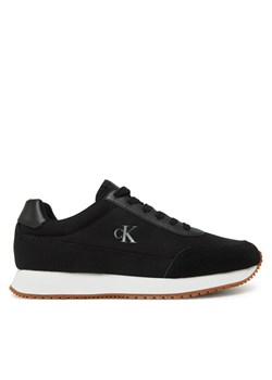 Sneakersy Calvin Klein Jeans Retro Runner Low Laceup Canvas YW0YW01888 Czarny ze sklepu eobuwie.pl w kategorii Buty sportowe damskie - zdjęcie 181314503