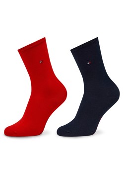 Zestaw 2 par wysokich skarpet damskich Tommy Hilfiger 371221 Czerwony ze sklepu eobuwie.pl w kategorii Skarpetki damskie - zdjęcie 181314703