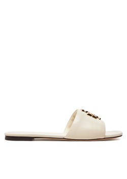 Klapki Tory Burch Eleanor 157966 Écru ze sklepu eobuwie.pl w kategorii Klapki damskie - zdjęcie 181315734