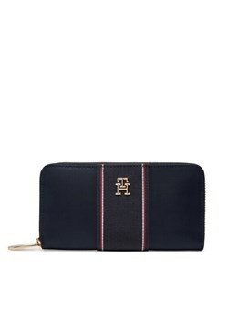Duży Portfel Damski Tommy Hilfiger Poppy Lrg Za Corp AW0AW17271 Granatowy ze sklepu eobuwie.pl w kategorii Portfele damskie - zdjęcie 181315943