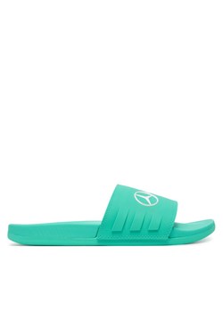 Klapki adidas Mercedes - AMG Petronas Formula One Team adilette JR1071 Turkusowy ze sklepu eobuwie.pl w kategorii Klapki męskie - zdjęcie 181319090