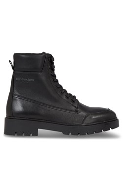 Trapery Calvin Klein Jeans Combat Mid Laceup Wl Lth YM0YM00847 Czarny ze sklepu eobuwie.pl w kategorii Buty zimowe męskie - zdjęcie 181319664