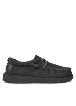 Mokasyny Hey Dude Wally Youth Basic 40041-001 Czarny ze sklepu eobuwie.pl w kategorii Półbuty dziecięce - zdjęcie 181320172