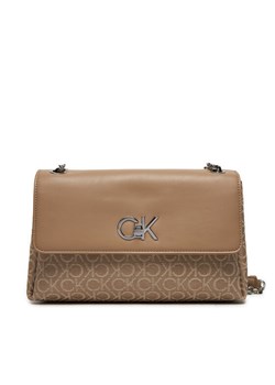 Torebka Calvin Klein Re-Lock Conv Shoulder Bag_Jqc K60K612641 Beżowy ze sklepu eobuwie.pl w kategorii Listonoszki - zdjęcie 181320623