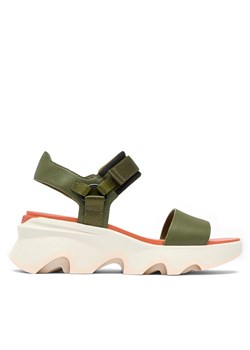 Sandały Sorel KINETIC™ Impact Y-Strap High 2030461 Zielony ze sklepu eobuwie.pl w kategorii Sandały damskie - zdjęcie 181321401