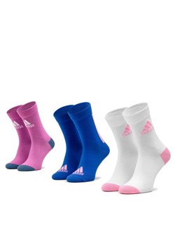 Zestaw 3 par wysokich skarpet dziecięcych adidas HM2314 Kolorowy ze sklepu eobuwie.pl w kategorii Skarpetki dziecięce - zdjęcie 181321773