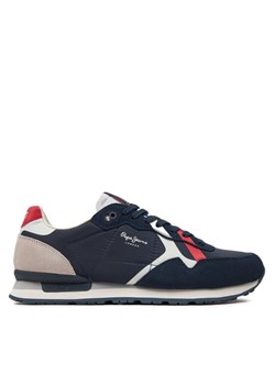 Sneakersy Pepe Jeans Brit Road M PMS40007 Granatowy ze sklepu eobuwie.pl w kategorii Buty sportowe męskie - zdjęcie 181322473