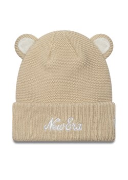 Czapka New Era Teddy Bear Ears Cuff Knit Beanie 60580874 Beżowy ze sklepu eobuwie.pl w kategorii Czapki dziecięce - zdjęcie 181323024