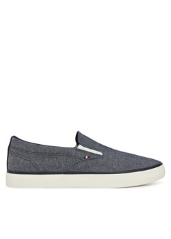 Tenisówki Tommy Hilfiger Th Hi Vulc Low Slip On Ch FM0FM05390 Niebieski ze sklepu eobuwie.pl w kategorii Trampki męskie - zdjęcie 181323802