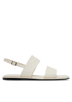 Sandały Calvin Klein Flat Sandal - He HW0HW02377 Écru ze sklepu eobuwie.pl w kategorii Sandały damskie - zdjęcie 181324423