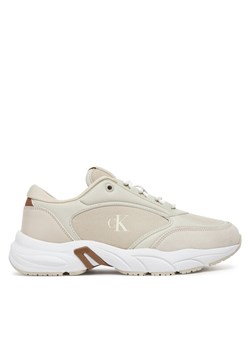 Sneakersy Calvin Klein Jeans Retro Tennis Mg Mix YW0YW01743 Beżowy ze sklepu eobuwie.pl w kategorii Buty sportowe damskie - zdjęcie 181325732